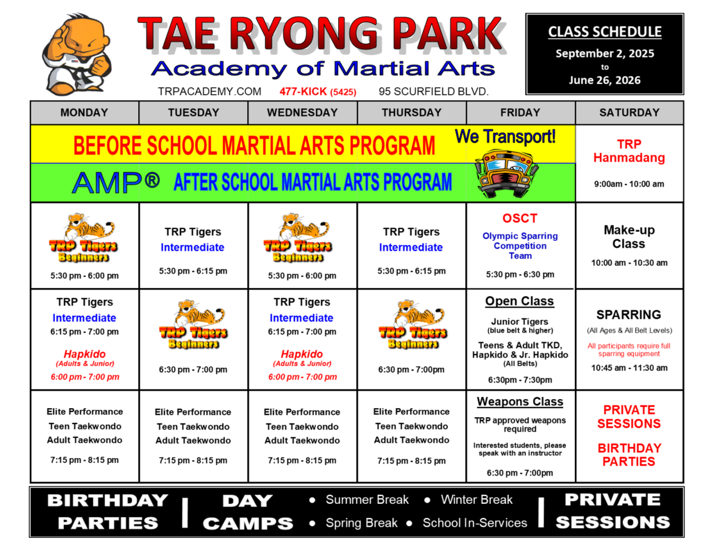 2025 2026 class schedule